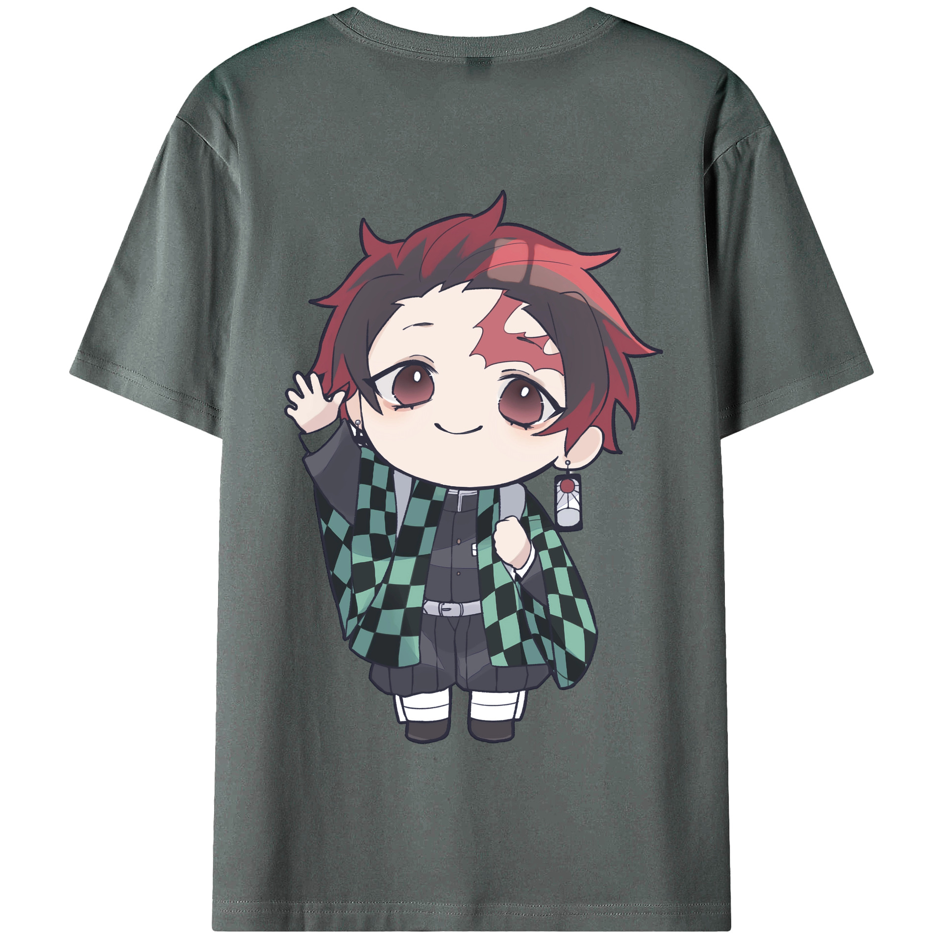 （画像用） 鬼滅の刃 竈門 炭治郎／かまど たんじろう Kamado Tanjirou 綿100％半袖Tシャツ（背面プリント）